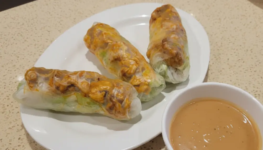 Chicken Satay Salad Rolls at Pho Dinosaur 2 in Calgary, AB